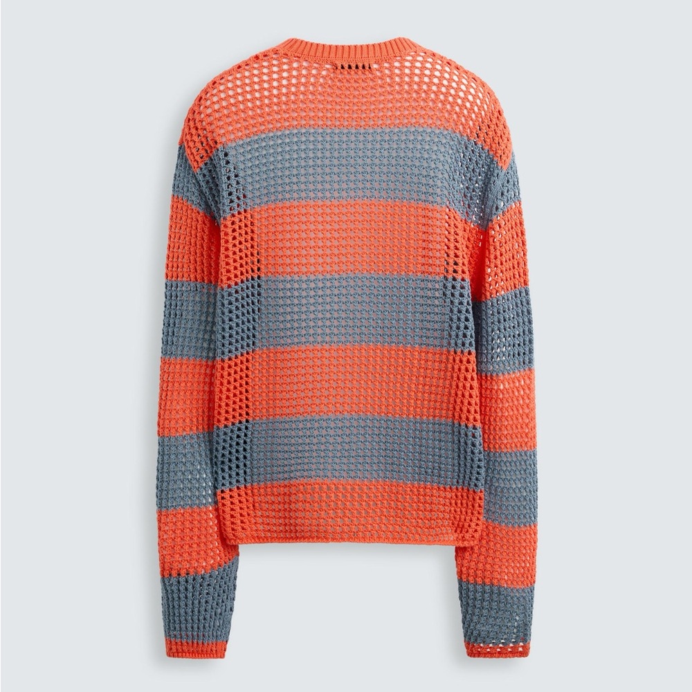 Zara Orange & Blue Stripe Sweater
